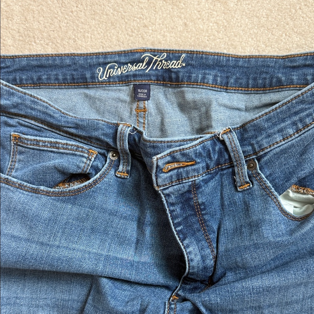 Universal Thread Blue Distressed Skinny Jeans - Picture 2 of 3